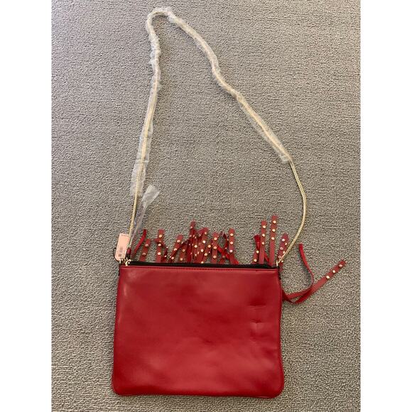 VICTORIA'S SECRET Women Red Gold Fringe Crossbody Bag - Picture 2 of 11